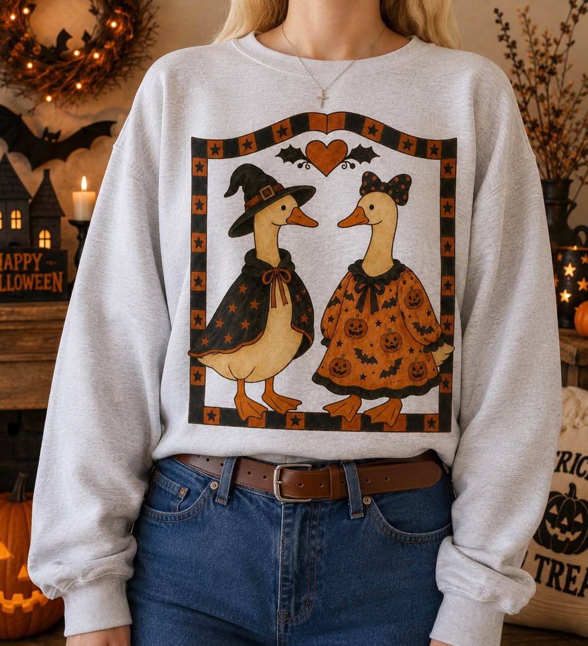 Thrifty Halloween Geese Sweatshirt