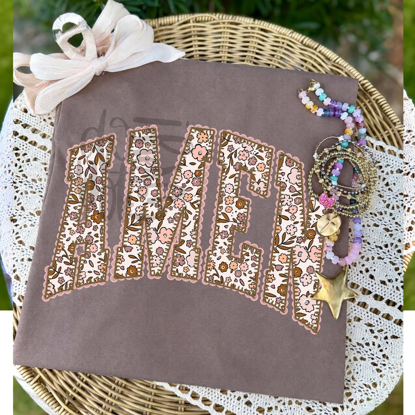 Floral Amen Fall Faith Comfort Colors Graphic Tee