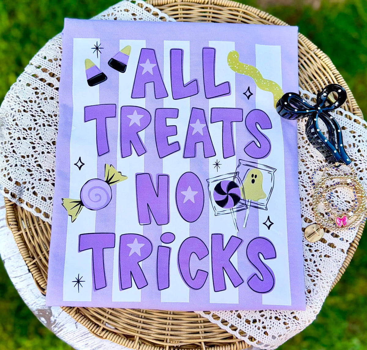 All Treats, No Tricks Halloween Comfort Colors Graphic Tee
