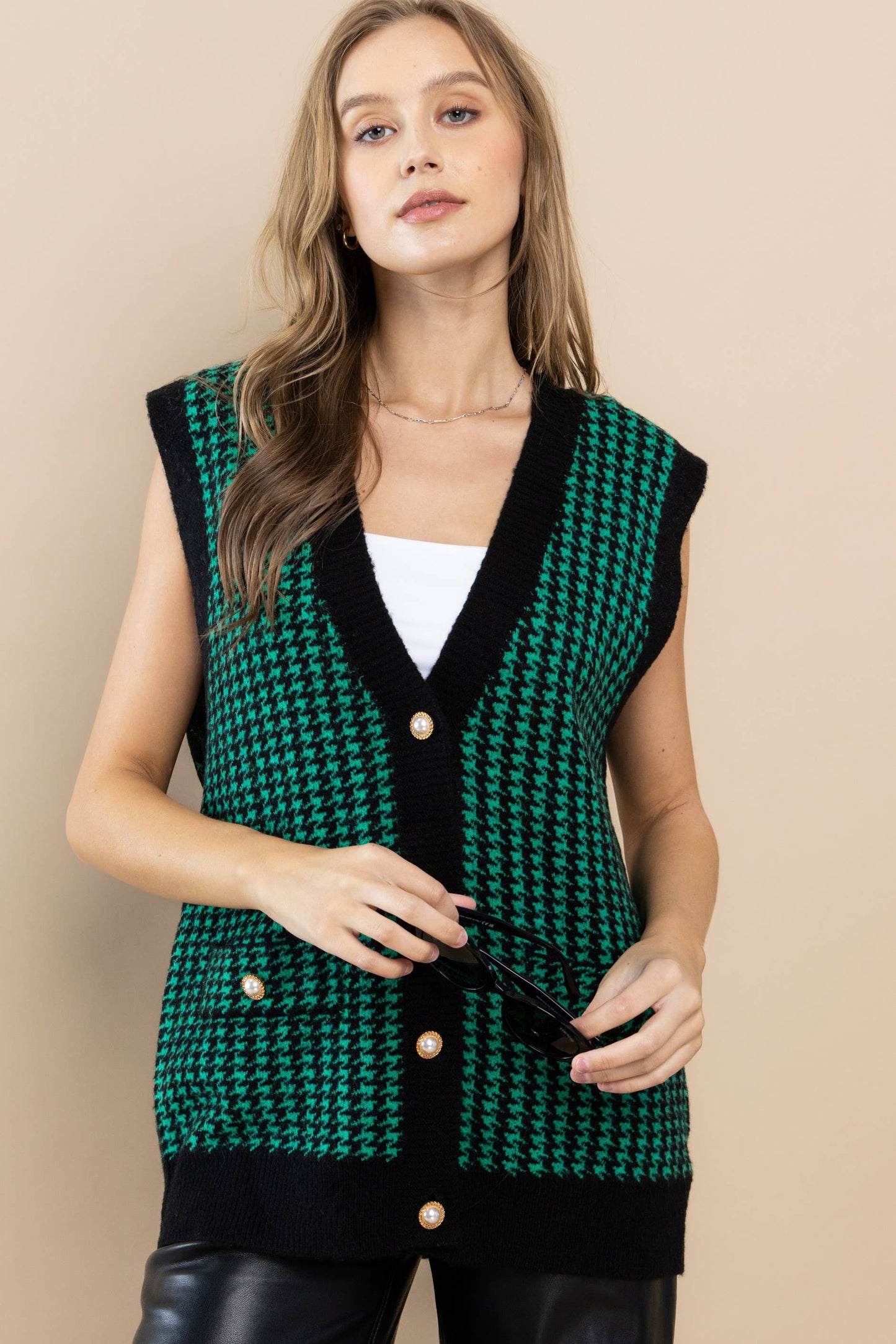 Green/Black Sweater Vest