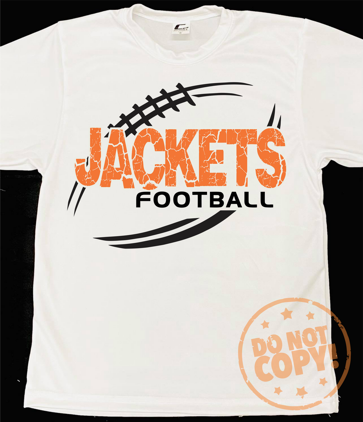 Youth Cracked Football Mascot White Dri-Fit Tee