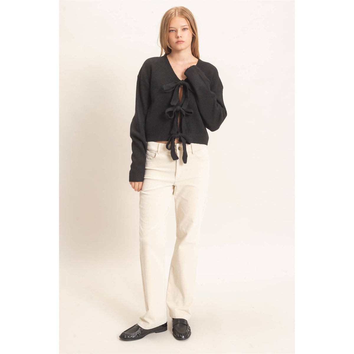 Bow Tie Sweater Black