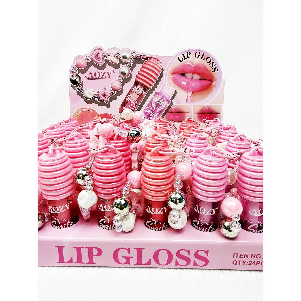 Adorable Honey Lip Gloss with Charms: MIX COLOR / ONE(24)