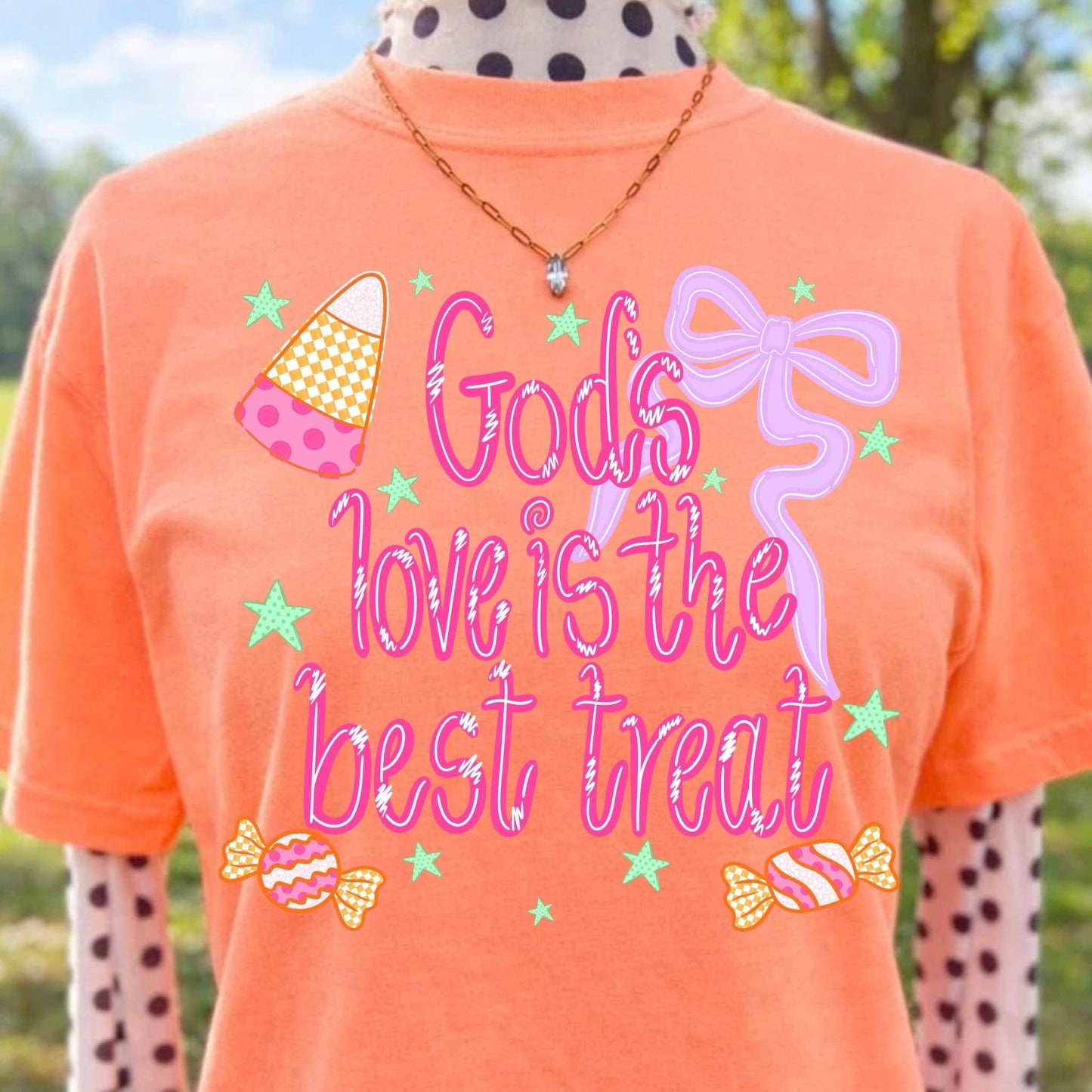 Gods Love is the best Treat Halloween Comfort Colors Graphic Tee