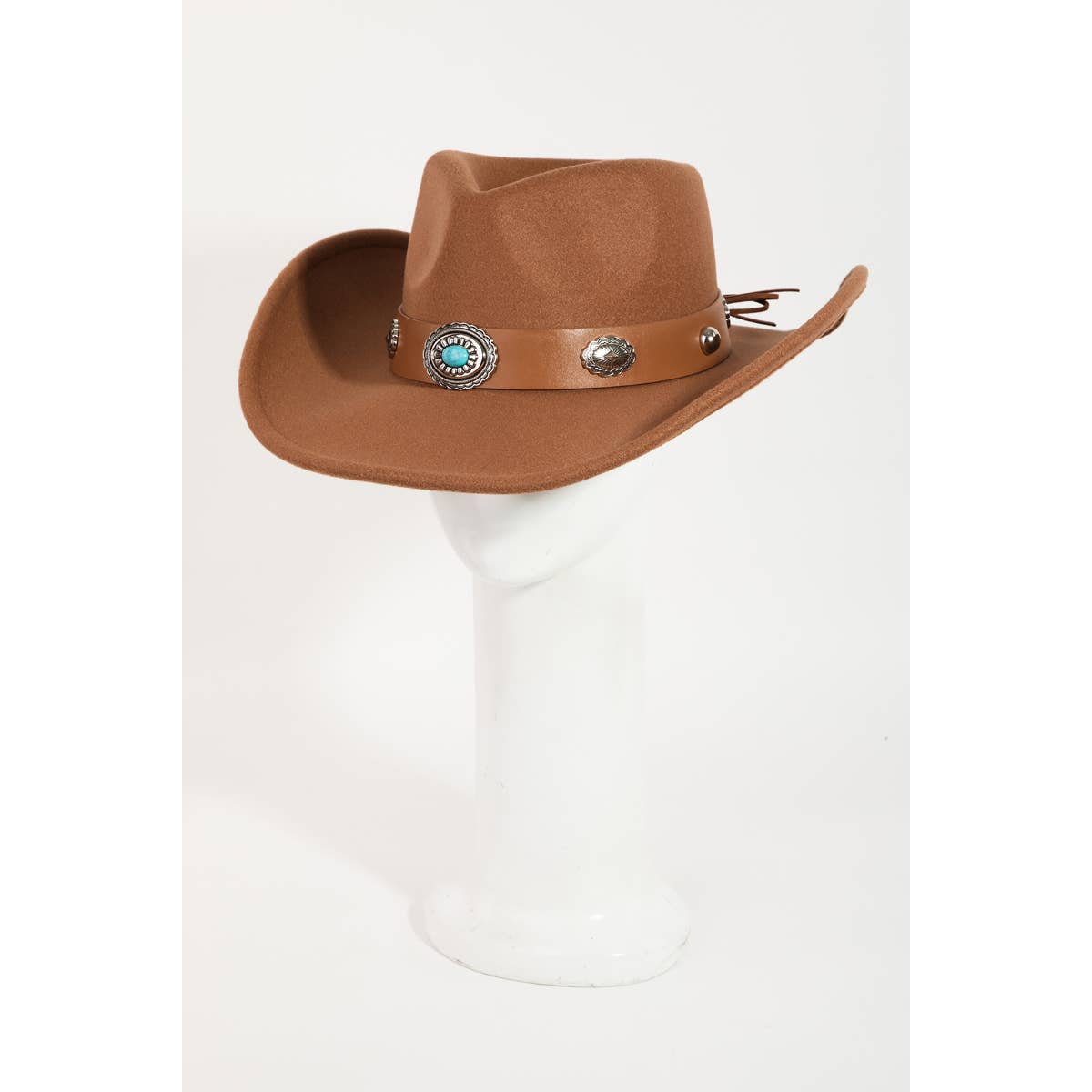 Boho Disc Strap Cowboy Hat Ivory