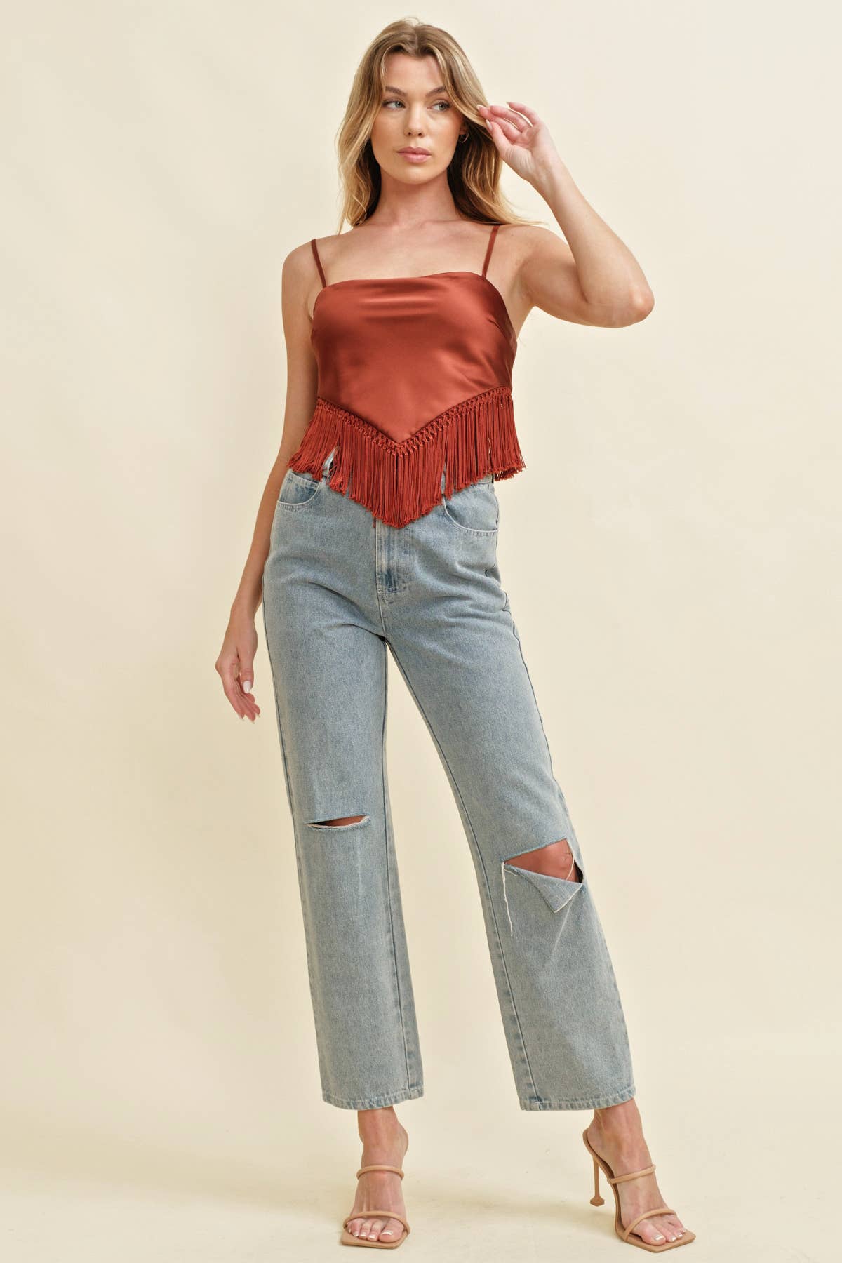 Strapless Fringe Top