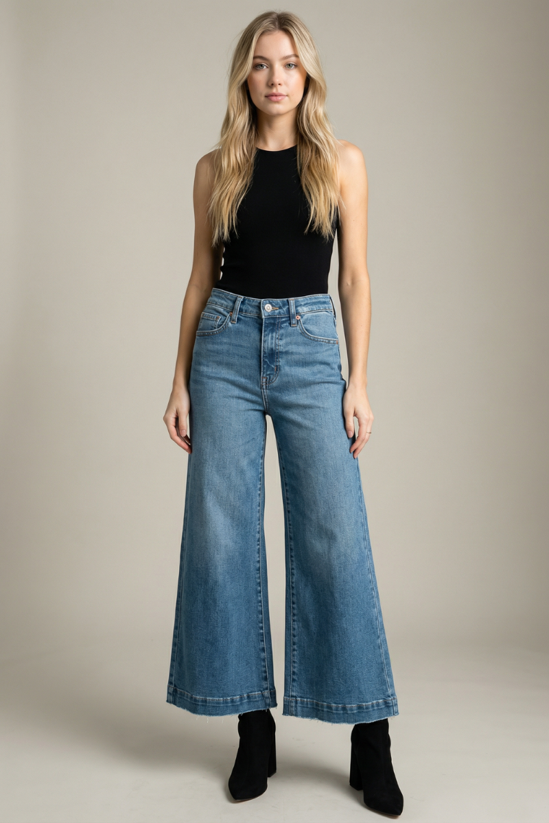 HIGH RISE CROP PALAZZO JEANS: 7 (27)