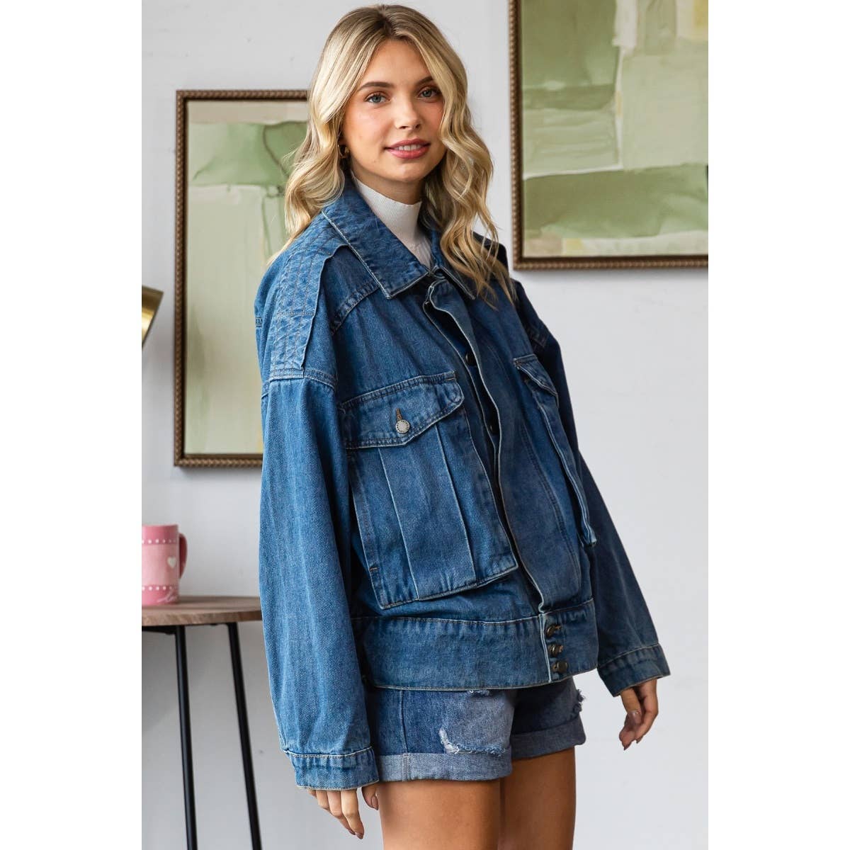 Oversize Cargo Denim Jacket
