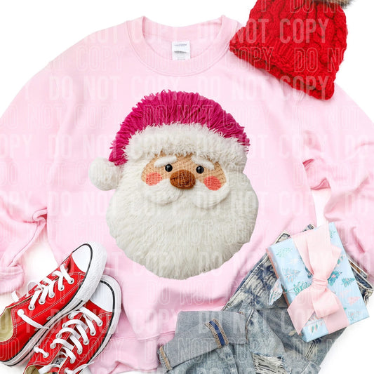 Faux Yarn Santa Pink Christmas Sweatshirt