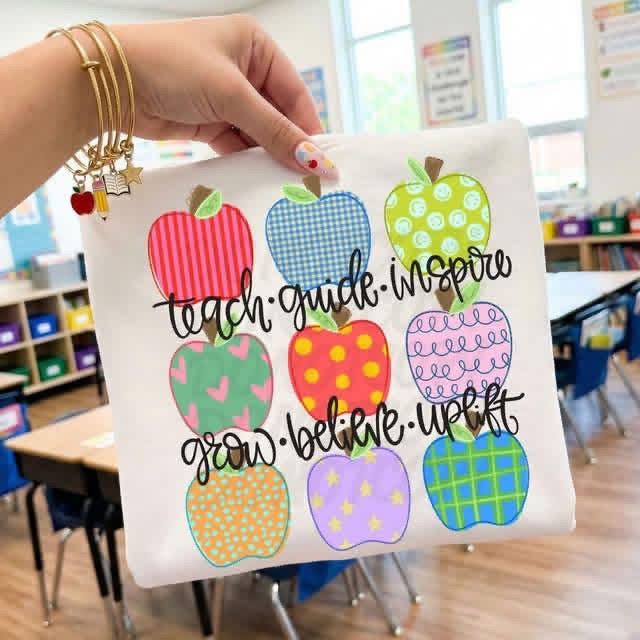 Teacher Apple Doodles Graphic Tee Comfort Colors