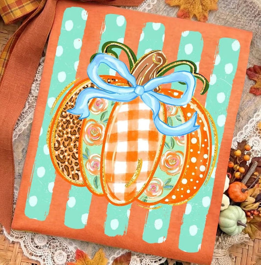 Preppy Plaid Pumpkin Comfort Colors Graphic Tee