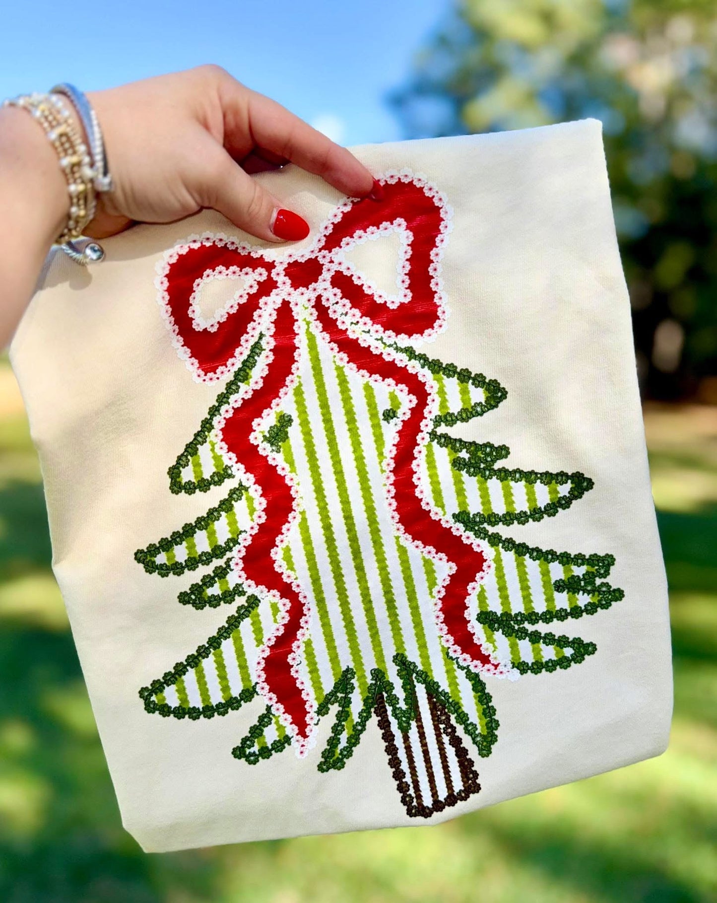 Seersucker Christmas Tree Comfort Colors Graphic Tee