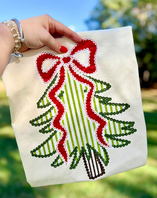 Seersucker Christmas Tree Comfort Colors Graphic Tee