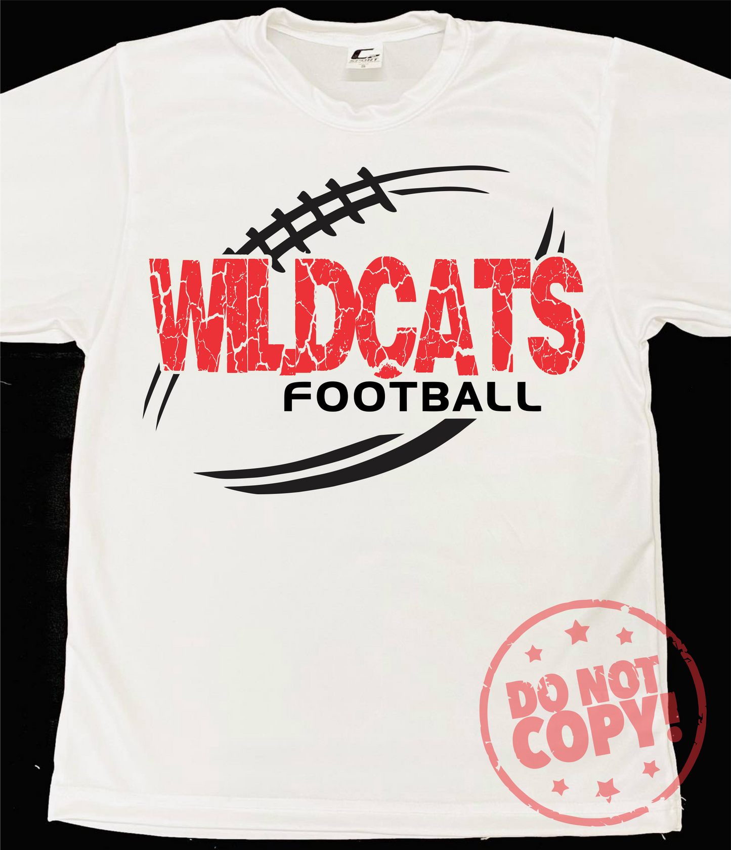 Youth Cracked Football Mascot White Dri-Fit Tee