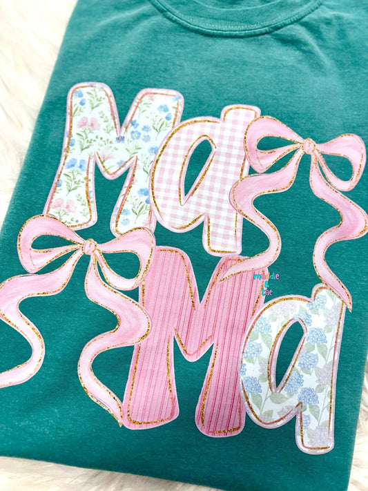 Grand Millenial Coquette Bows Mama Comfort Colors Graphic Tee