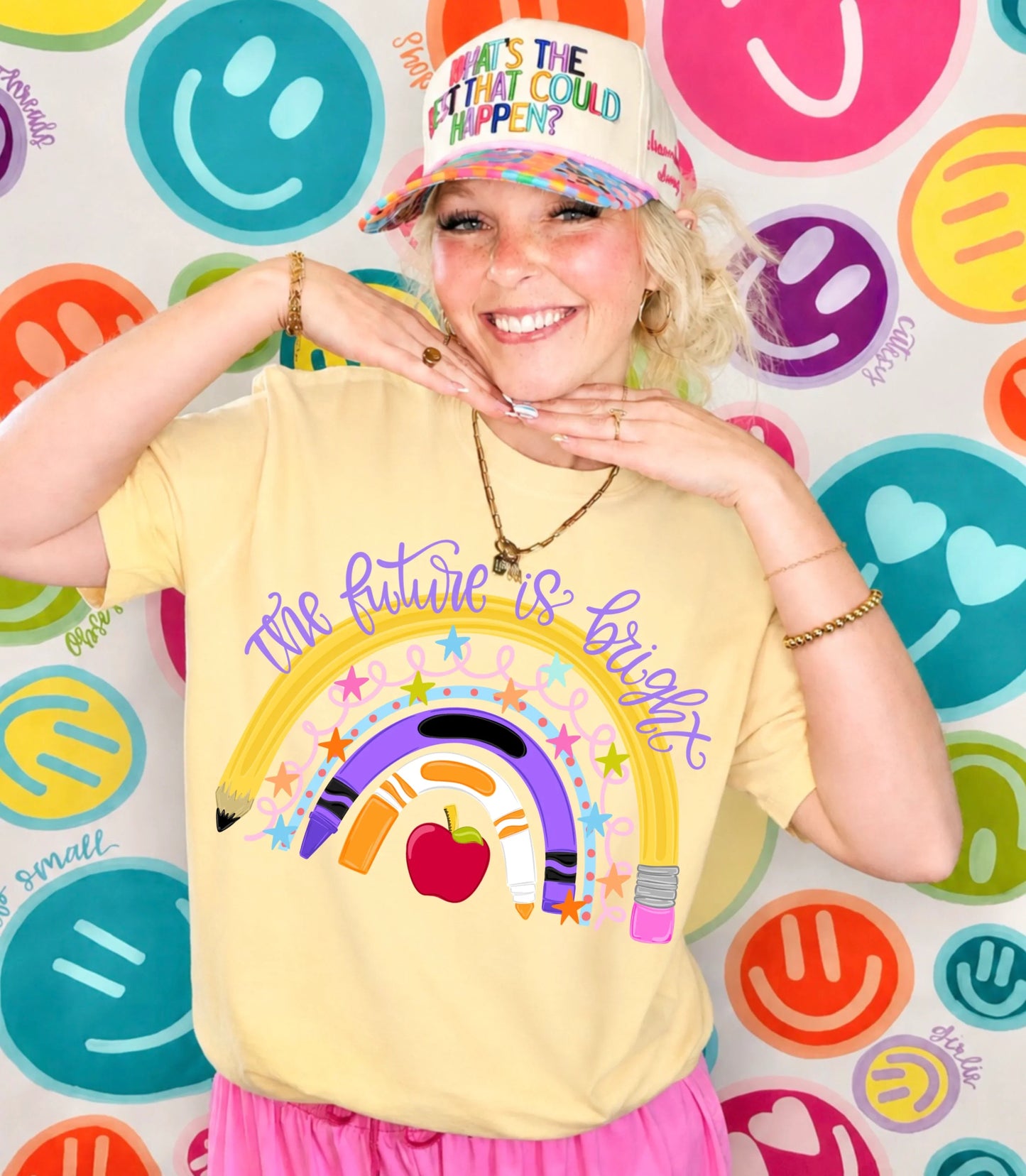 The Future is Bright Teacher Graphic Tee Comfort Colors