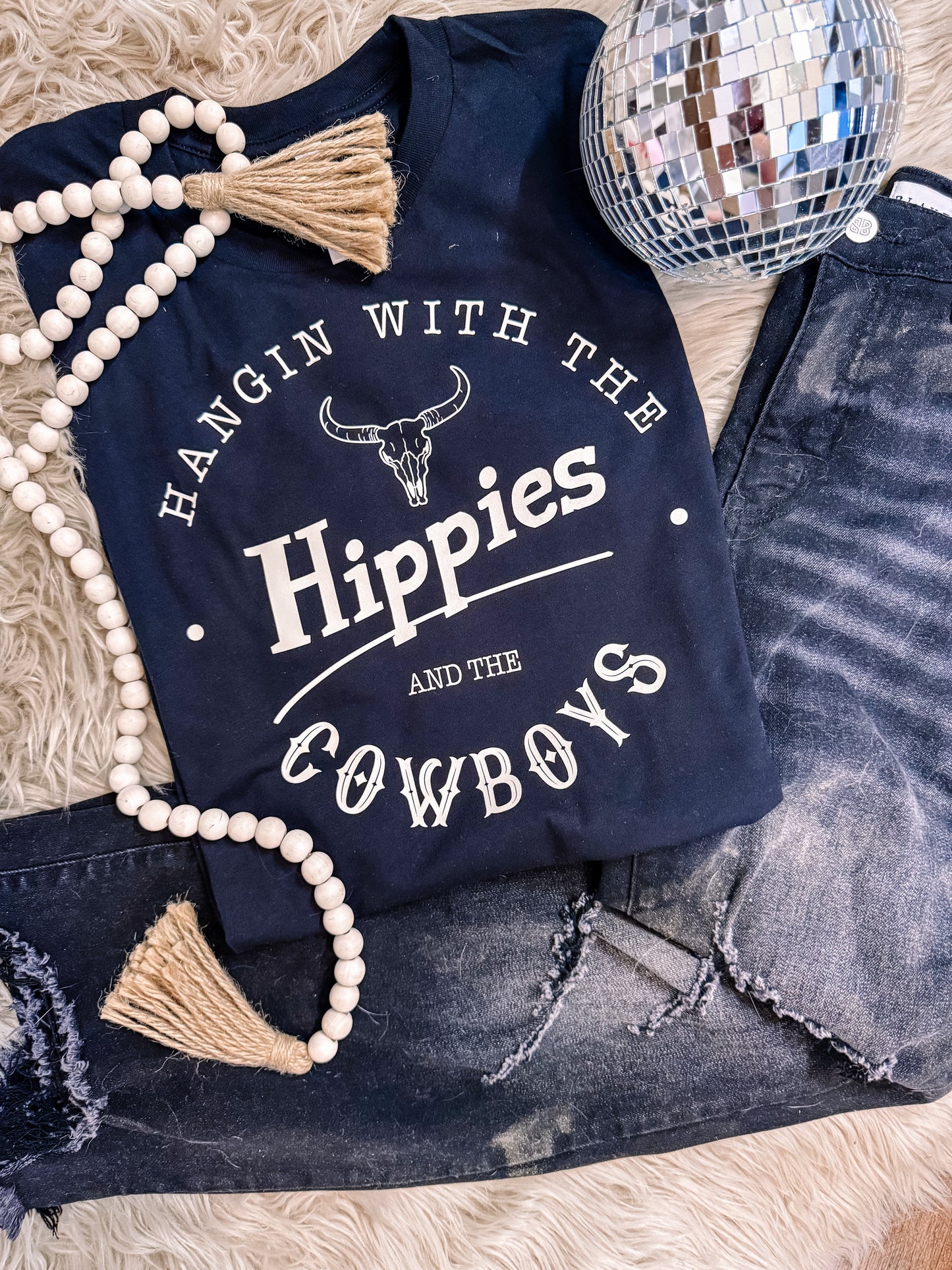 Hangin with the Hippies & The Cowboys Western Graphic Tee