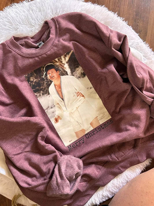 Heathered Maroon Classic Merry Christmas Sweatshirt