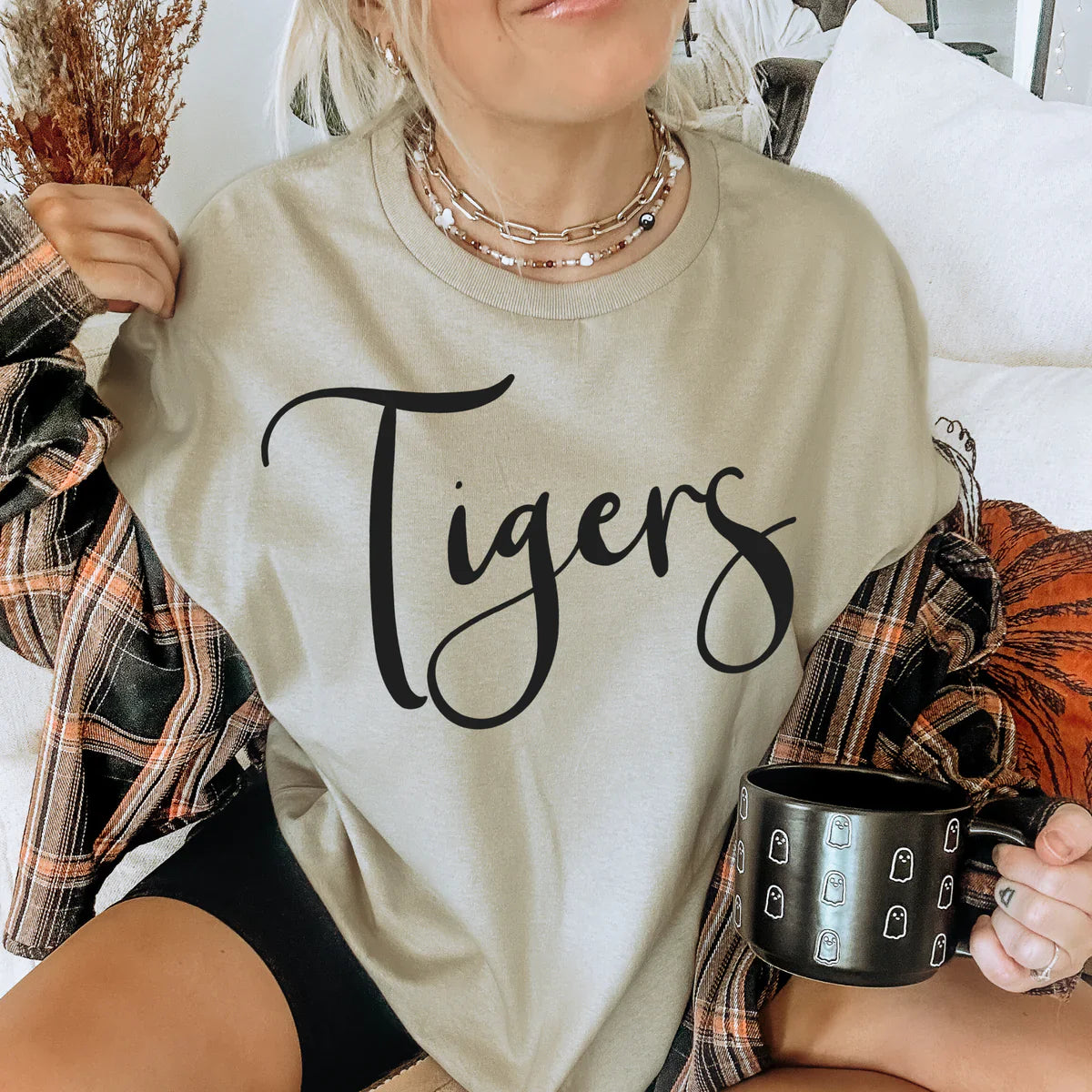 Tigers Minimalist School Spirit Graphic Tee