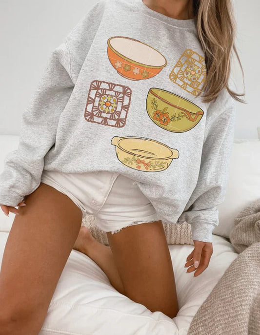 Granny Dishes Variety Trendy Sweatshirt