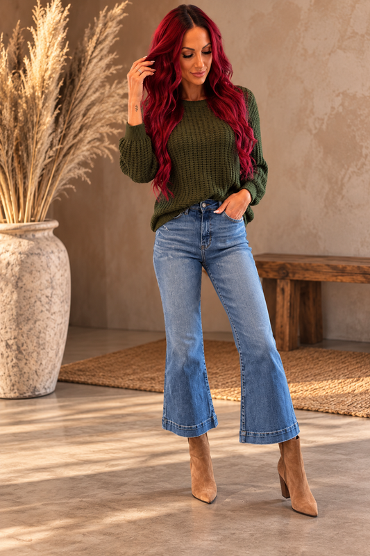 HIGH RISE CROP JEANS
