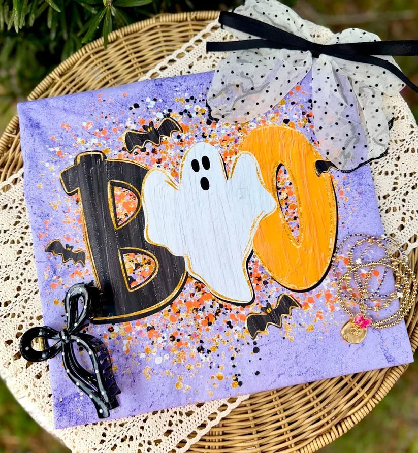 Boo Splatter Halloween Comfort Colorblast Graphic Tee