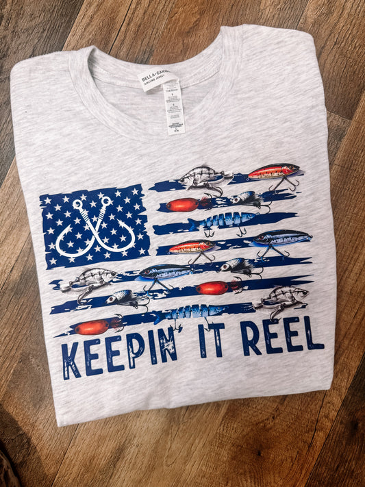 Keepin' it Reel Kids Graphic Tee - Ash