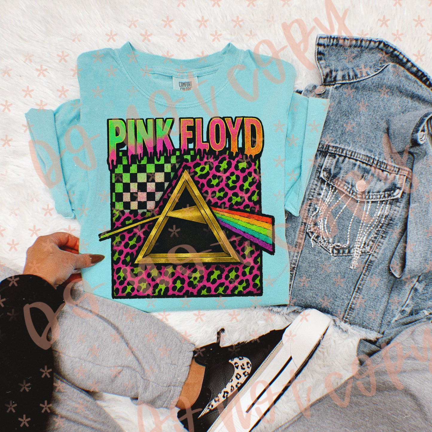 Neon Checkered PF Comfort Colors Graphic Tee
