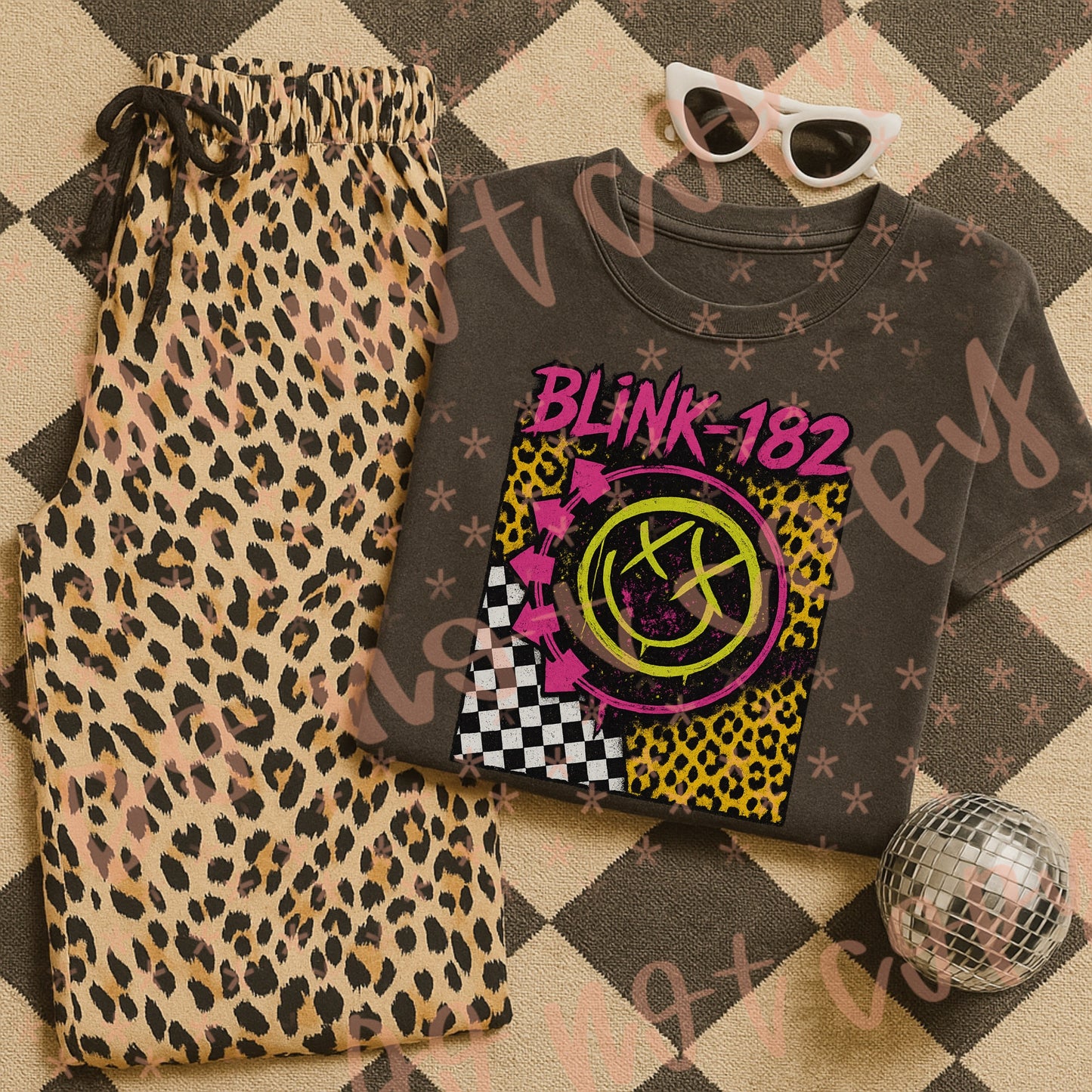 Neon Checkered B182 Comfort Colors Graphic Tee