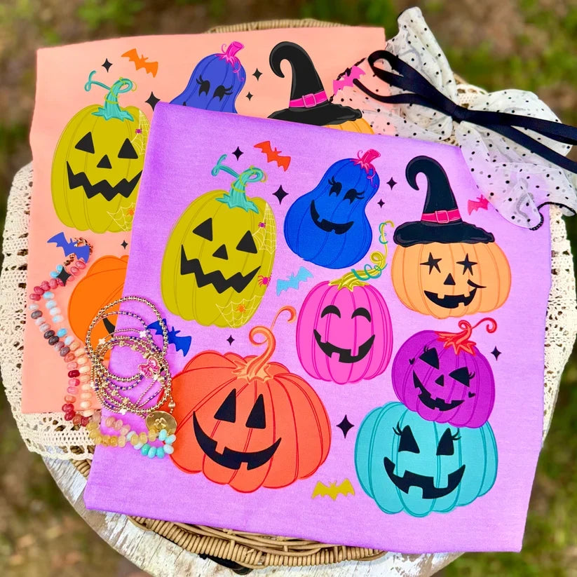 Neon Pumpkin Variety Halloween Comfort Colors Graphic Tee