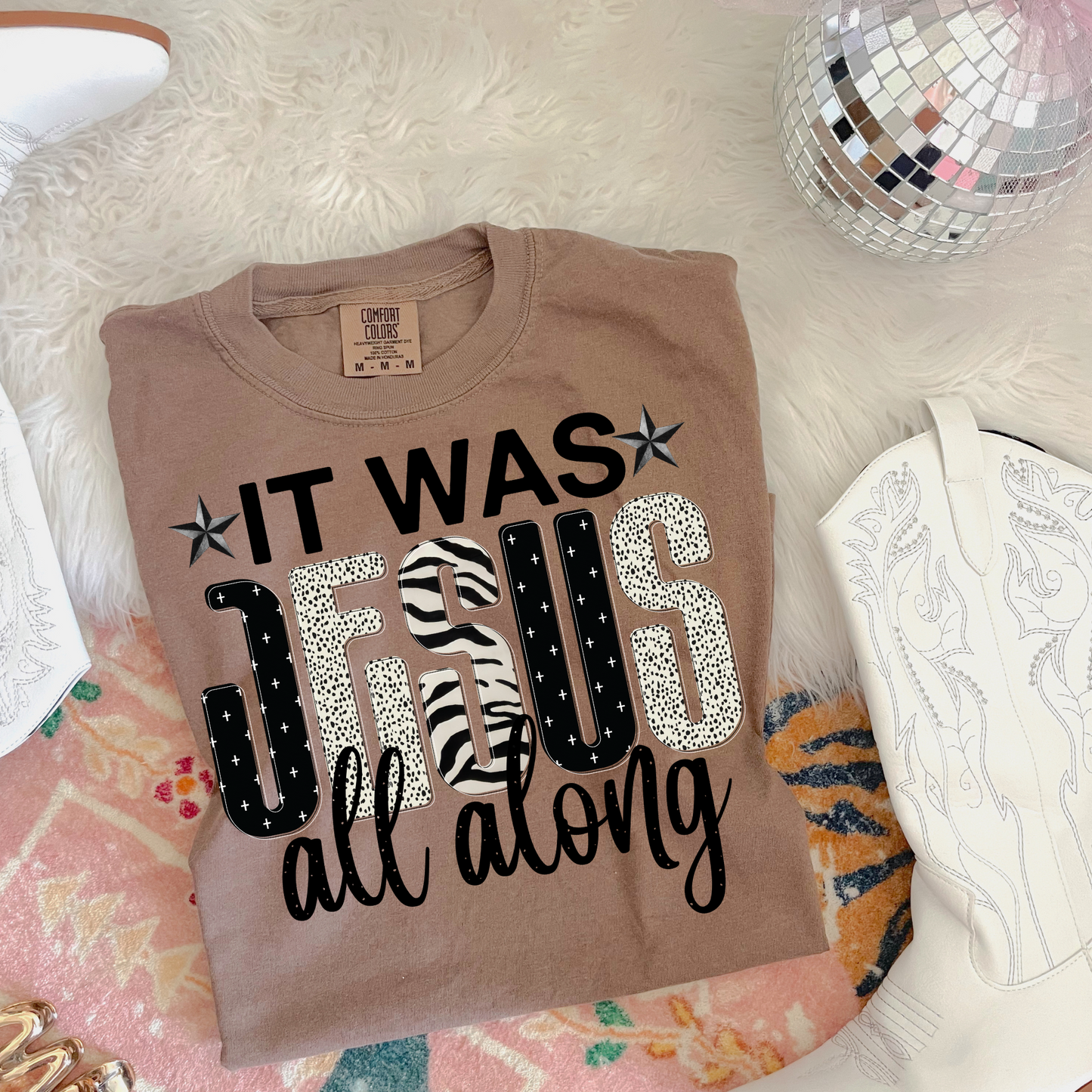 It Was Jesus All Along Faith Comfort Colors Graphic Tee