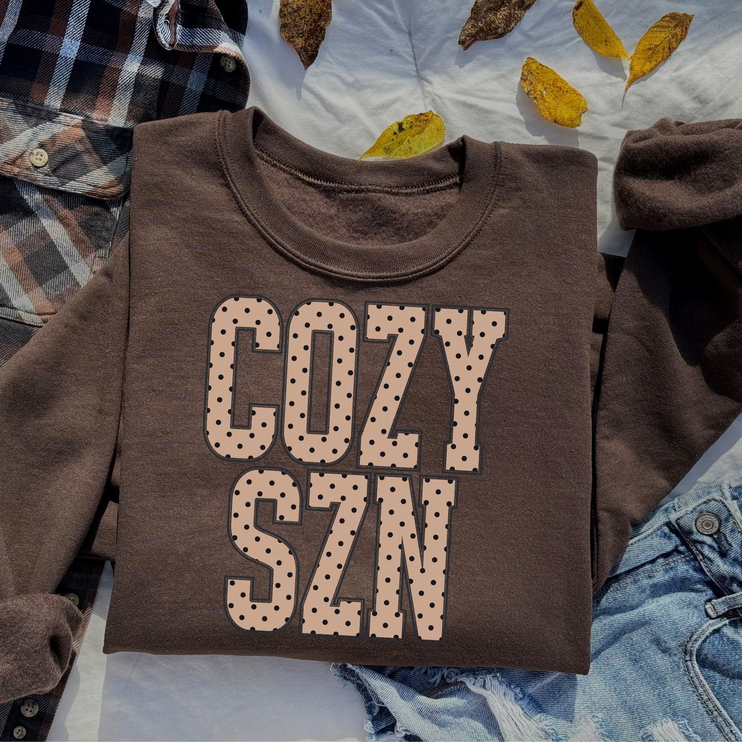 Polka Dot Cozy Season Fall Sweatshirt