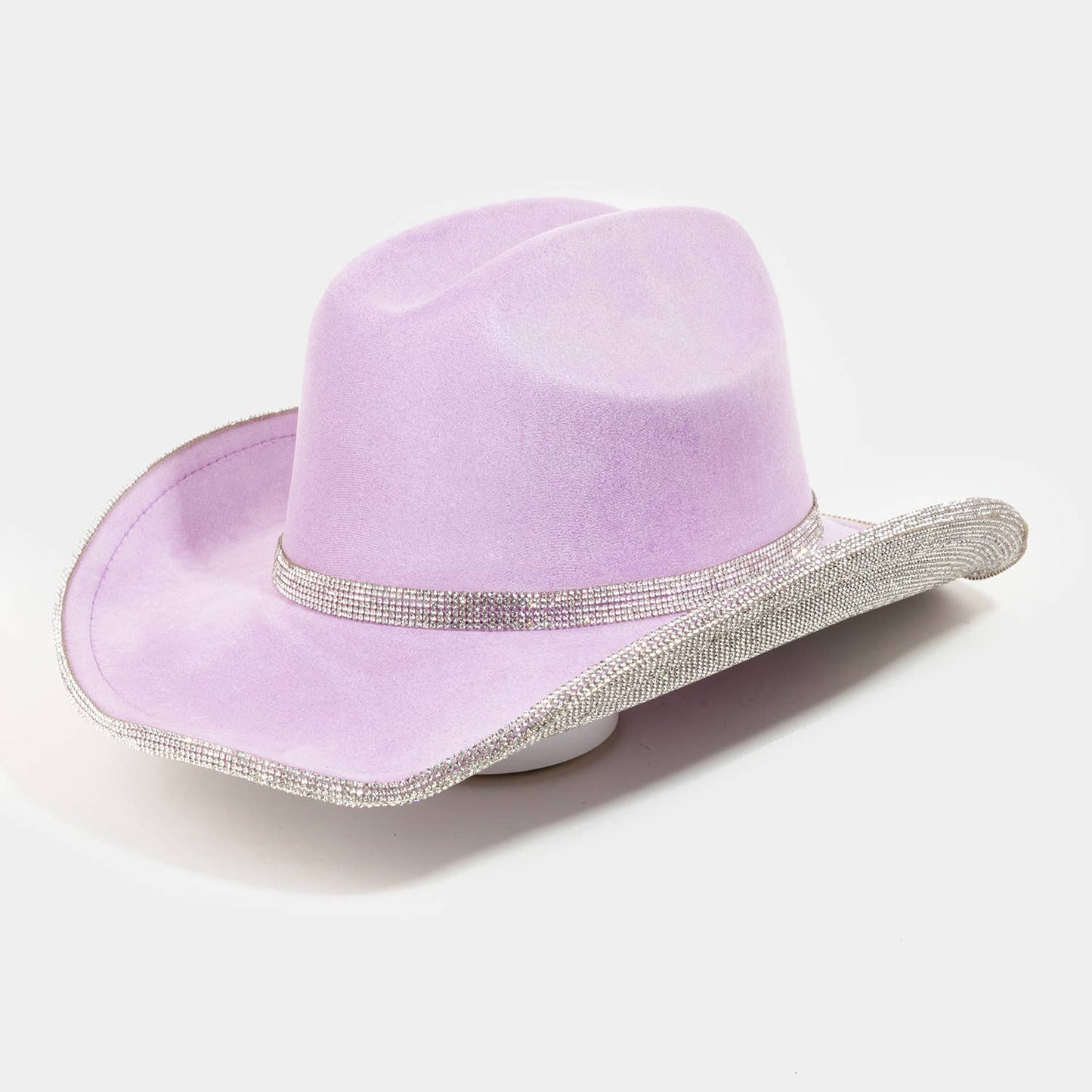 White Rhinestone Trim Cowboy Hat
