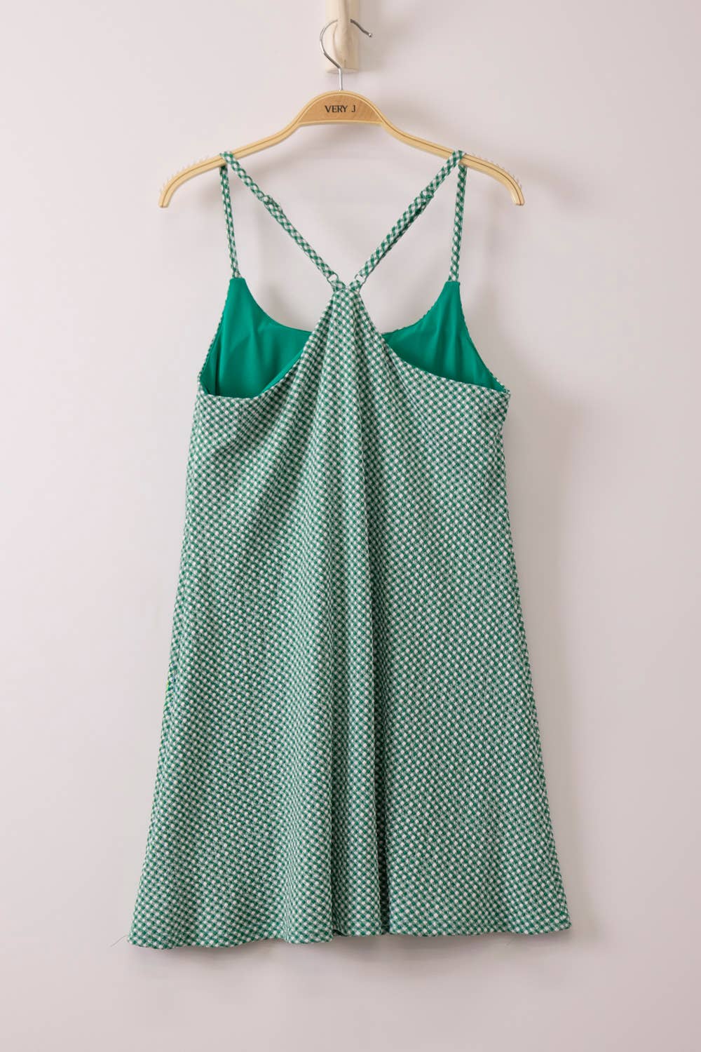 Textured Checkered Red Tennis Dress