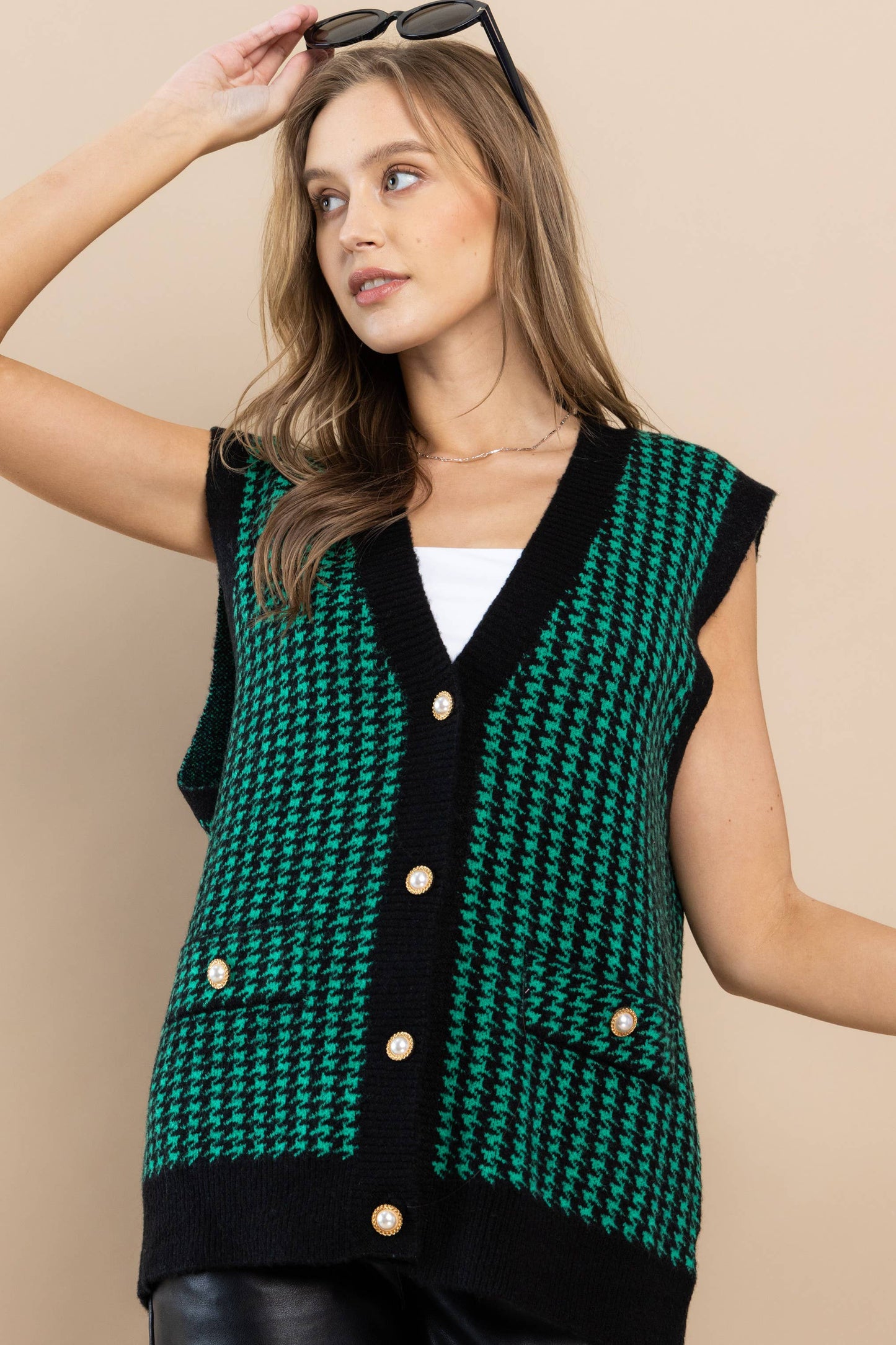 Green/Black Sweater Vest