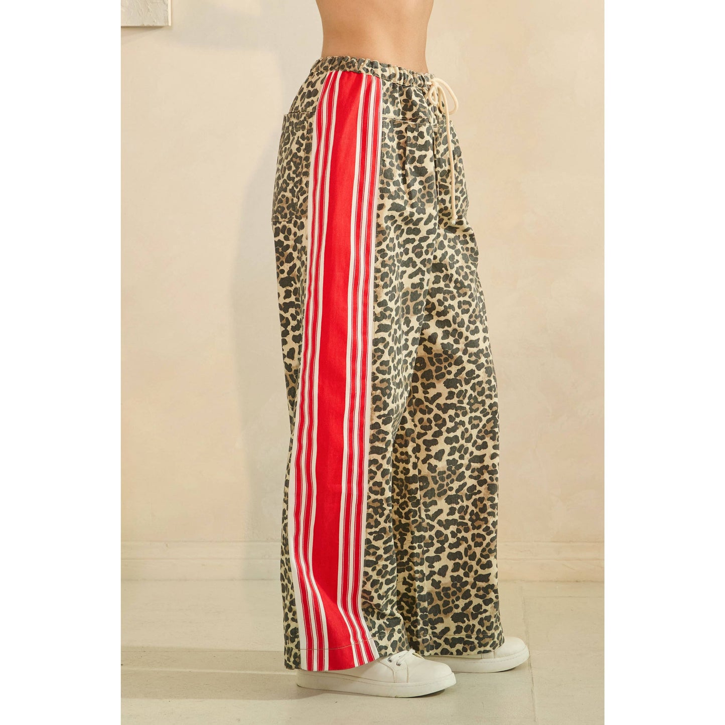 Leopard Striped Wide Legged Pants