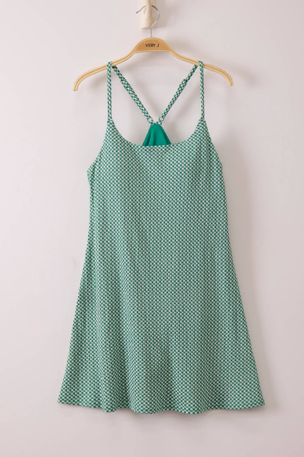 Textured Checkered Red Tennis Dress