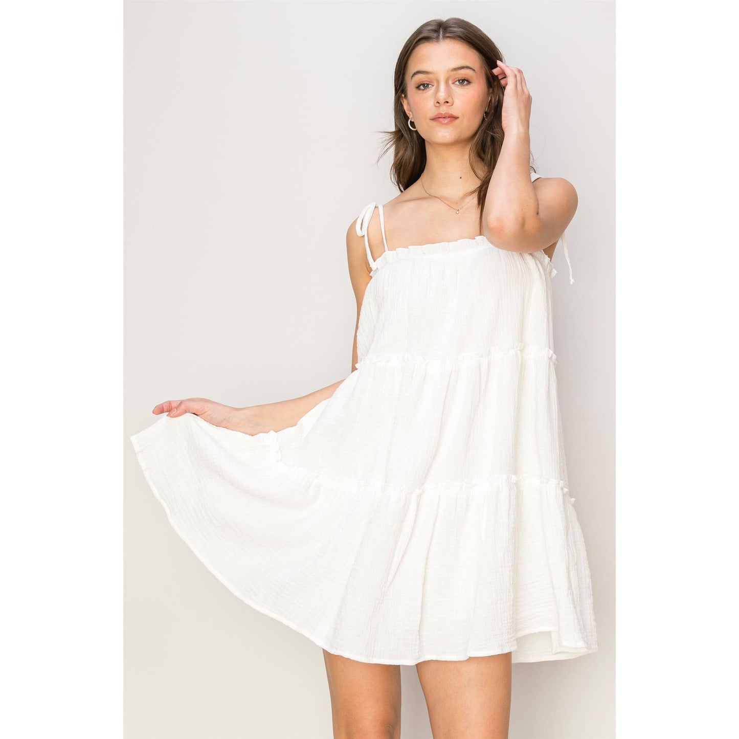 White Tiered Babydoll Dress