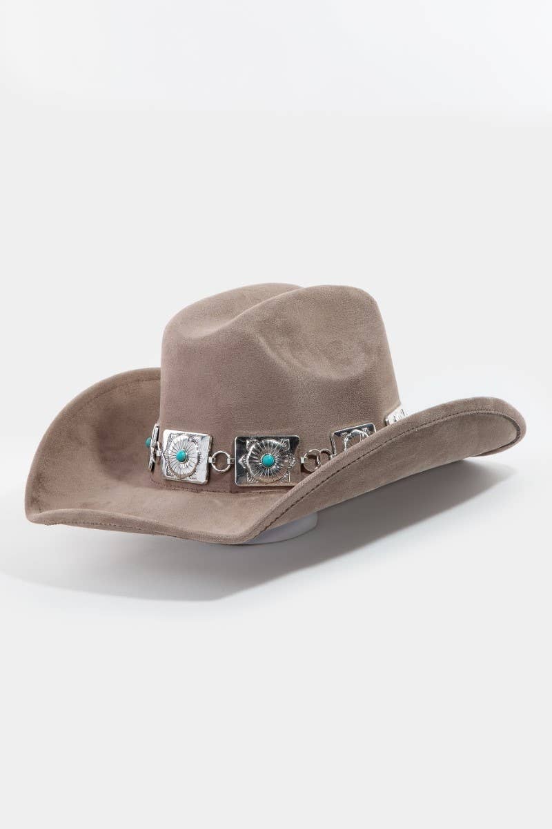 Square Concho Chain Western Cowboy Hat