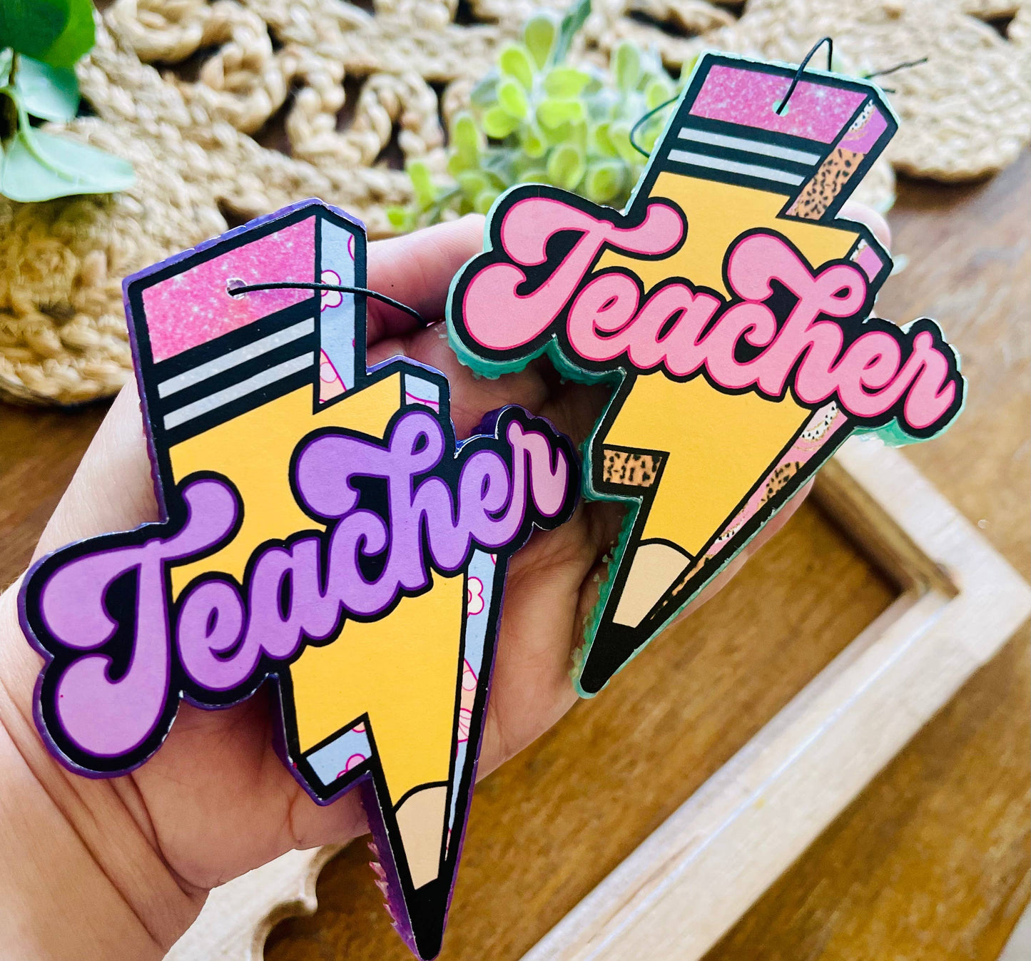 Teacher Lightening Bolt Car Freshie 