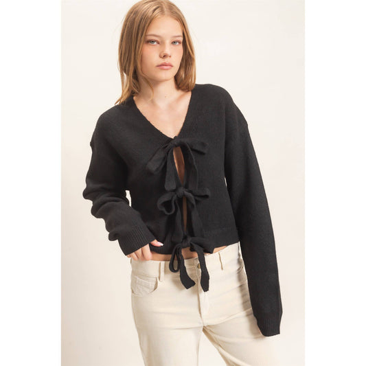 Bow Tie Sweater Black