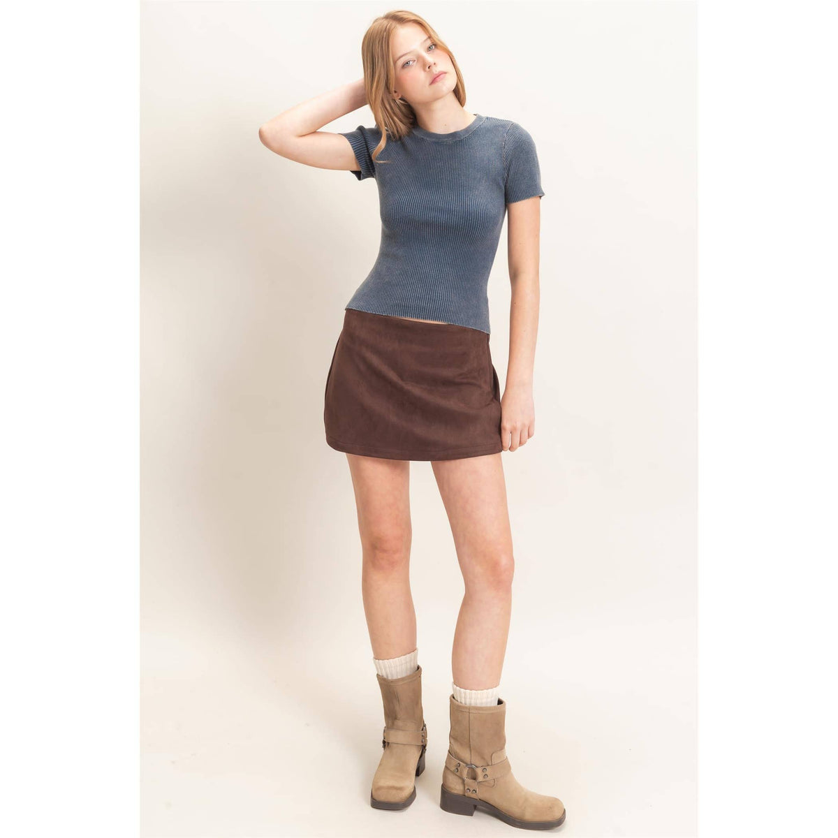 Suede Skort
