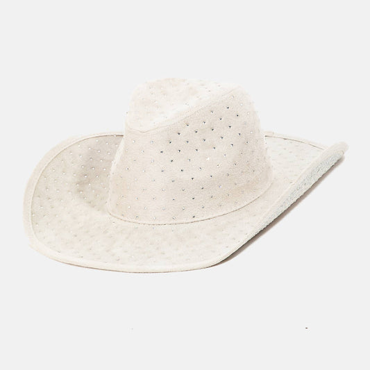 Studded Pattern Cowboy Hat Ivory