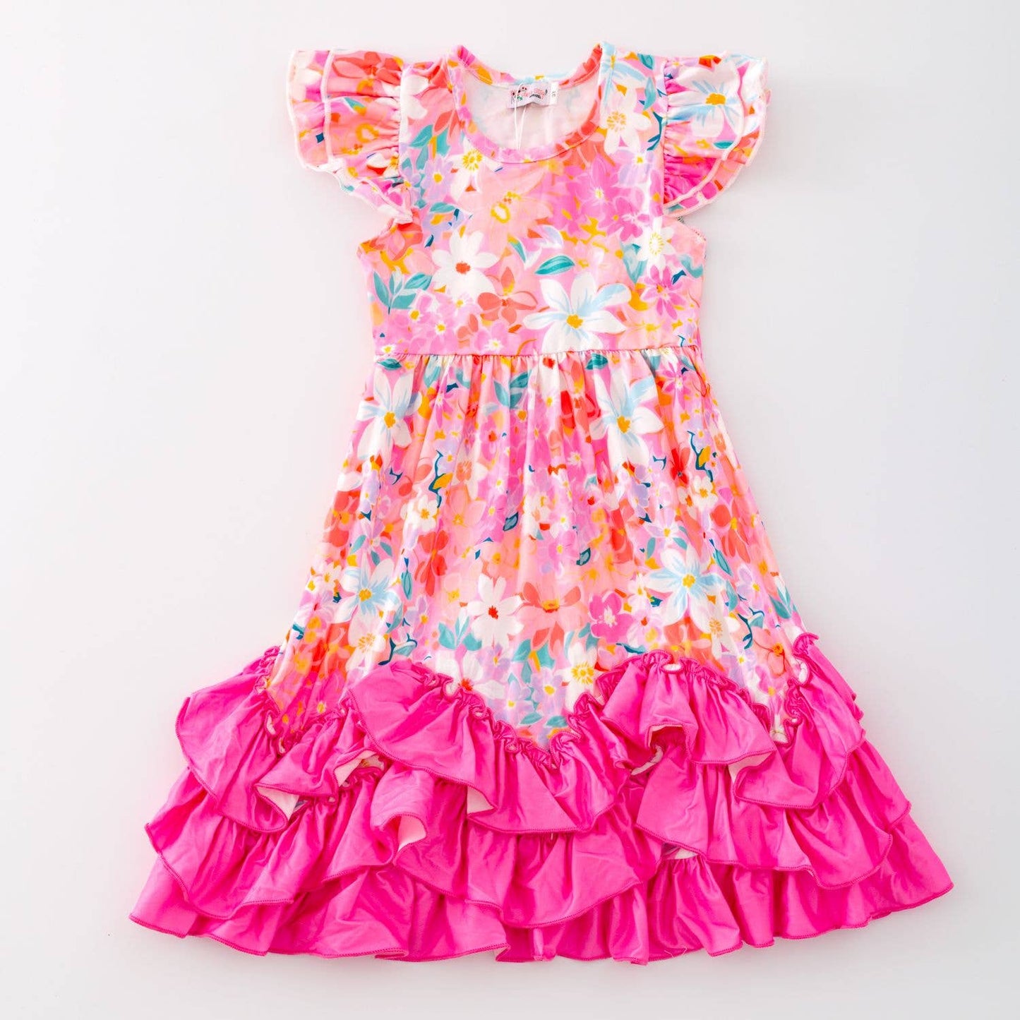 Pink Blossom Breeze Maxi Girls Dress