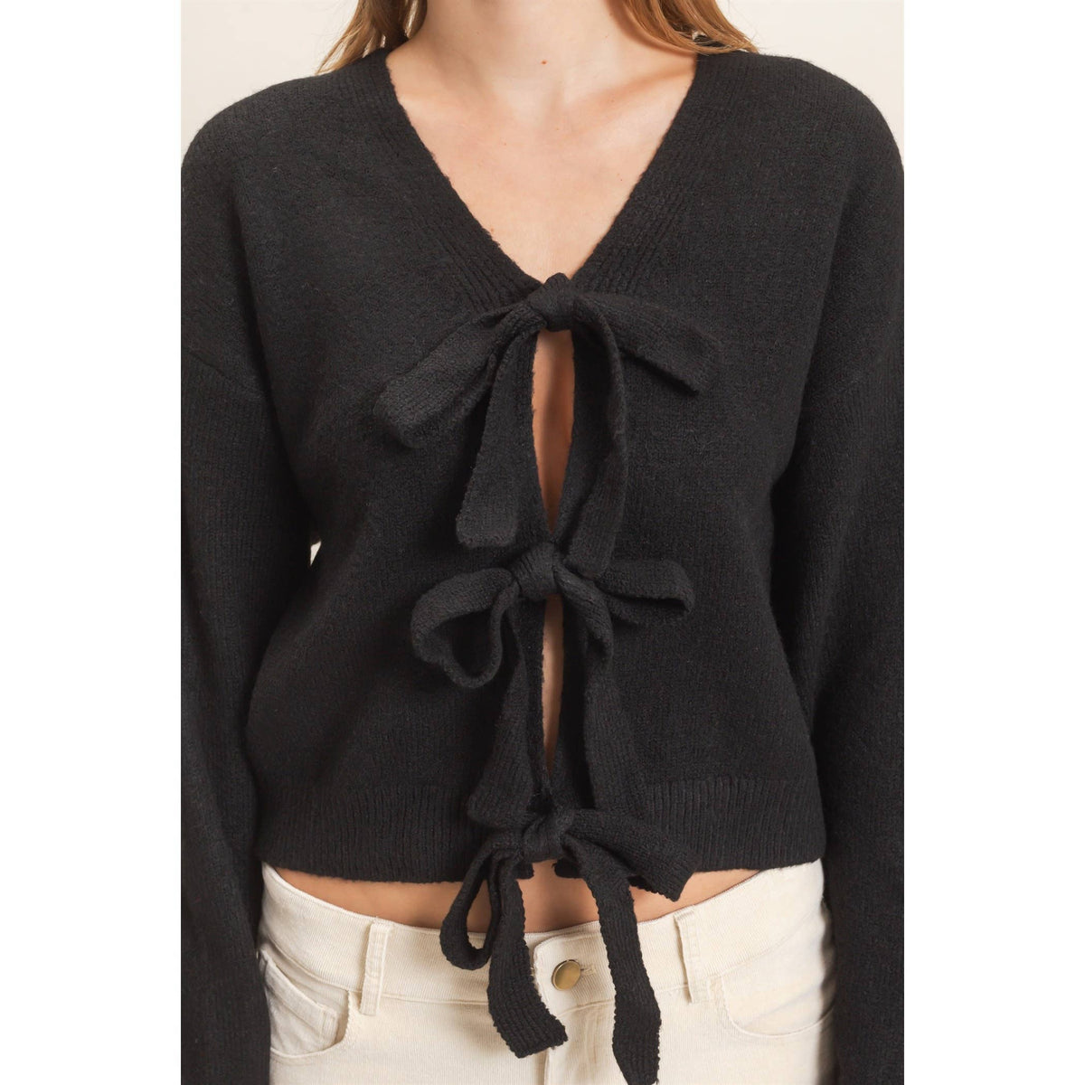 Bow Tie Sweater Black
