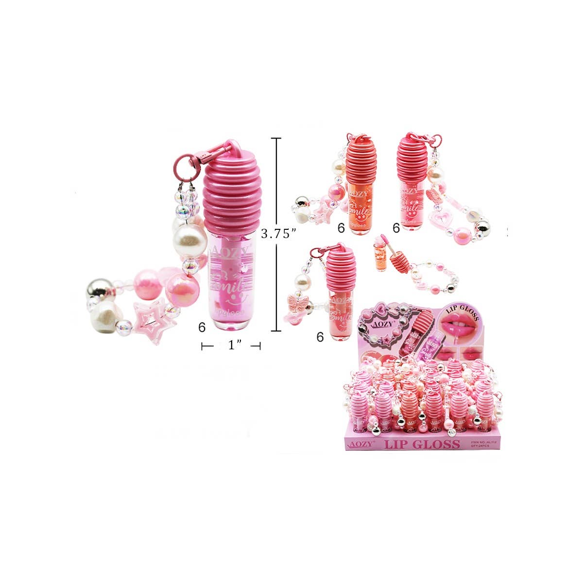 Adorable Honey Lip Gloss with Charms: MIX COLOR / ONE(24)