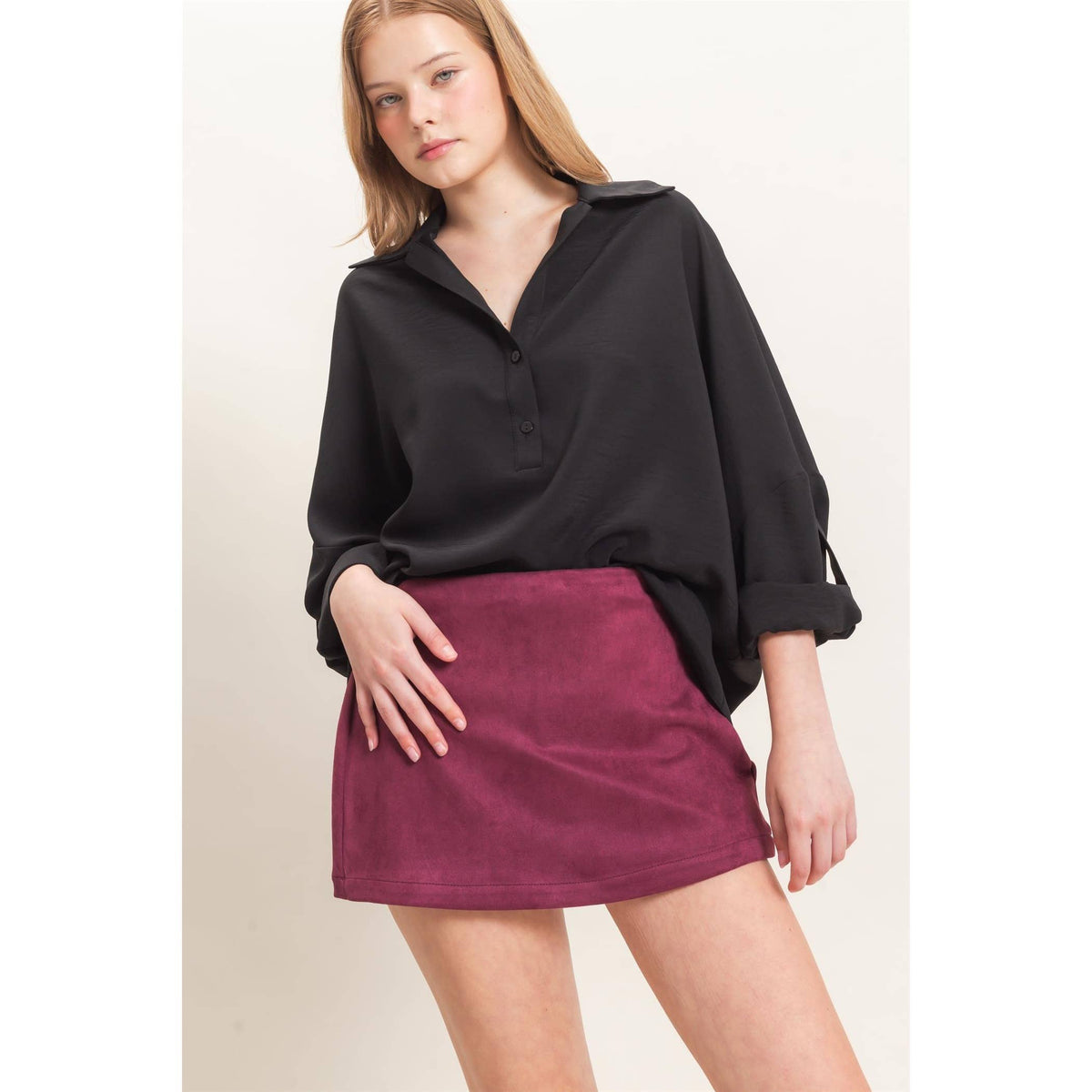 Suede Skort