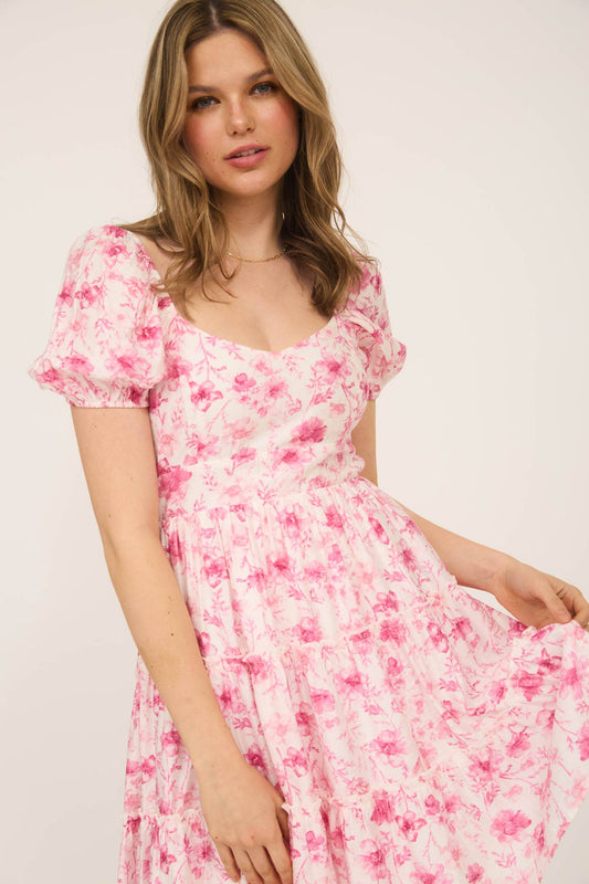FLORAL PINK DRESS