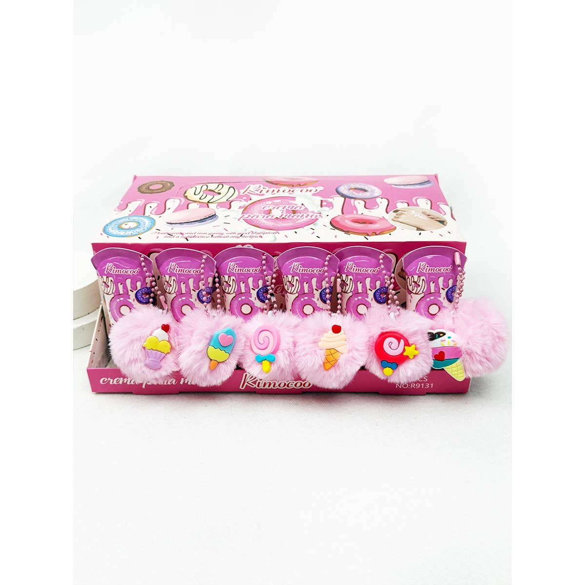 Sweet Dessert Hand Cream with PomPom Key Ring: MIX COLOR / ONE(24)