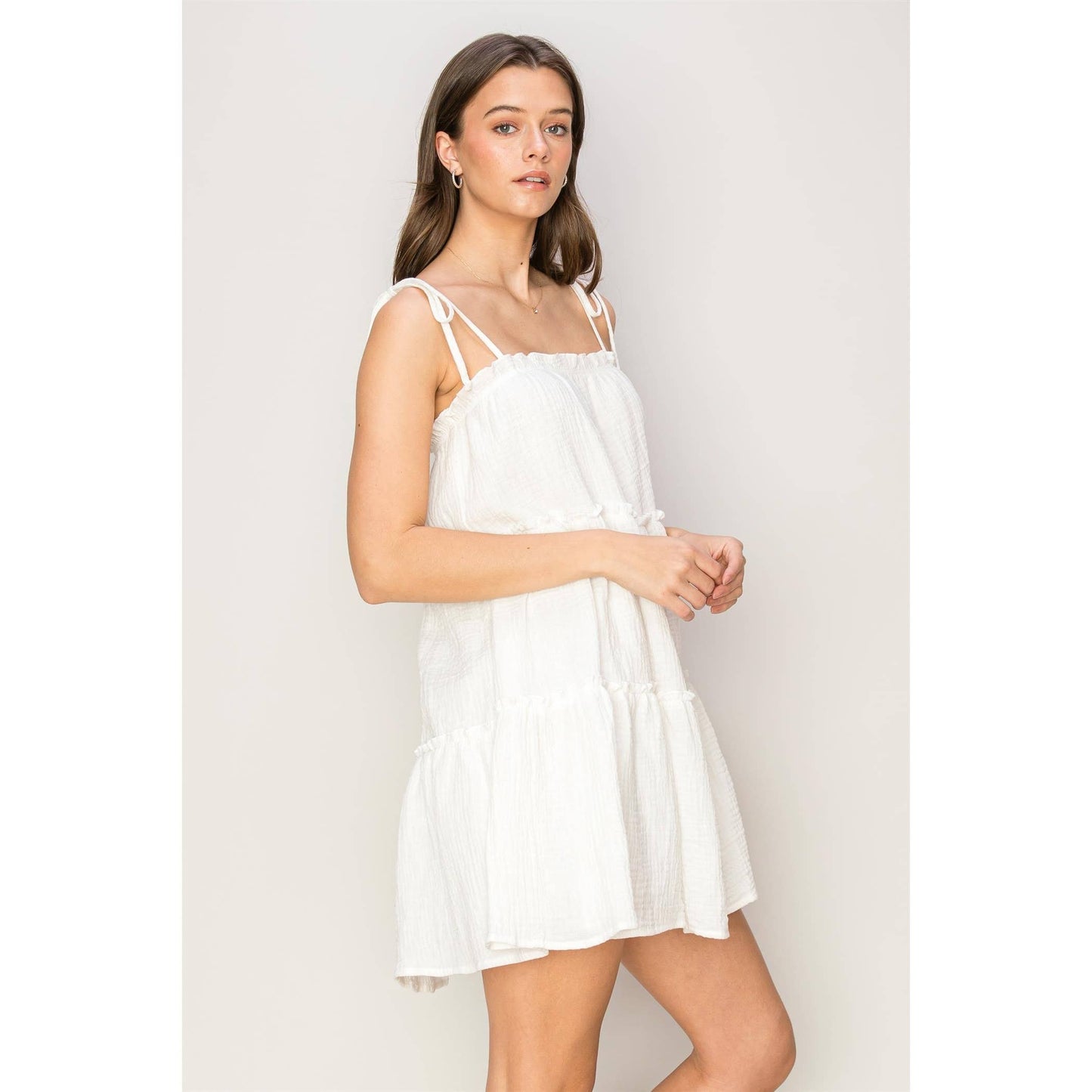 White Tiered Babydoll Dress